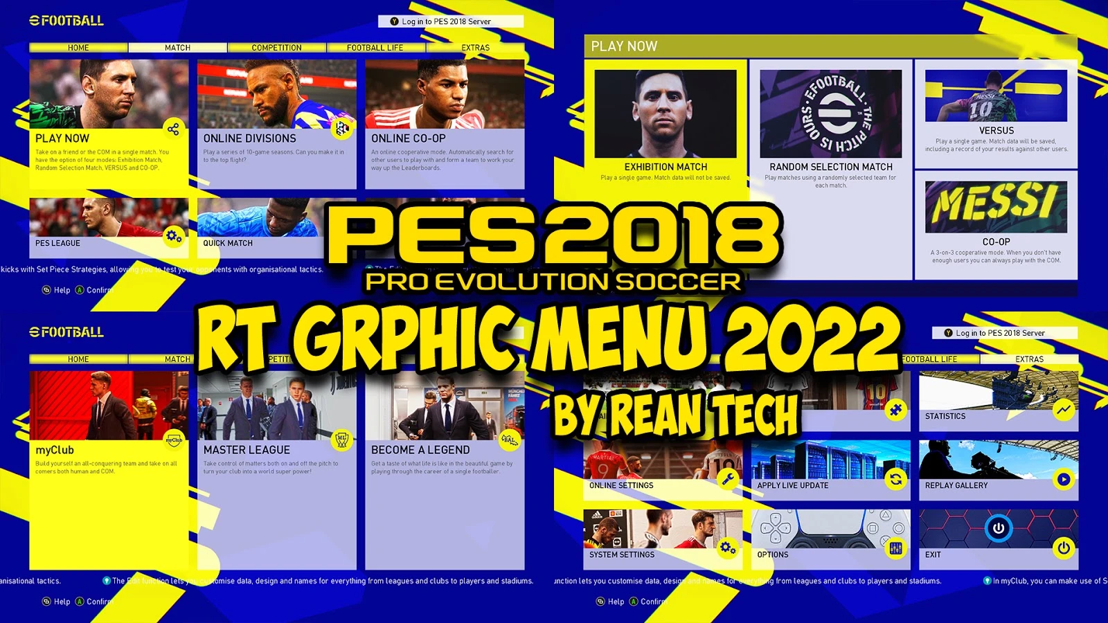 PES 2018 "Меню eFootball PES 2022"