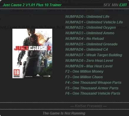 Just Cause 2: Трейнер (+10) [1.0.0.1] {KelSat}