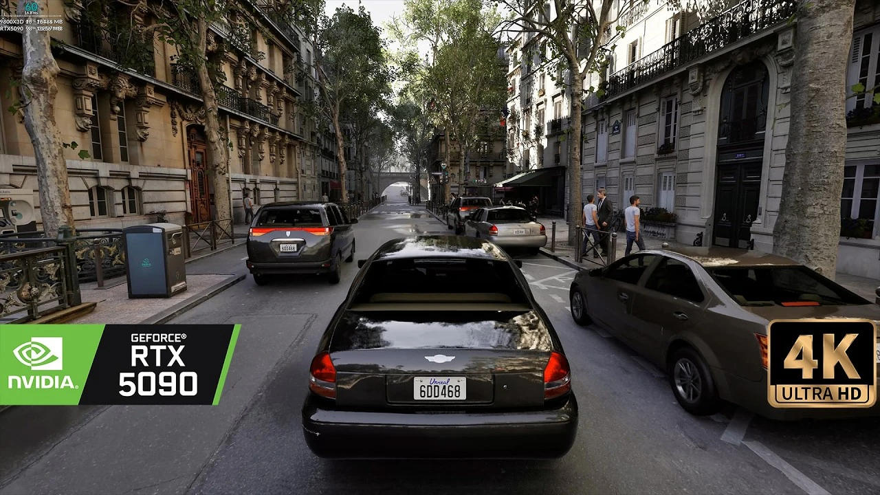 Самый реалистичный Париж: графический фотореализм на UE5.6 и RTX 5090