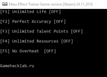Mass Effect: Трейнер/Trainer (+5) [Steam] {LIRW / GHL}