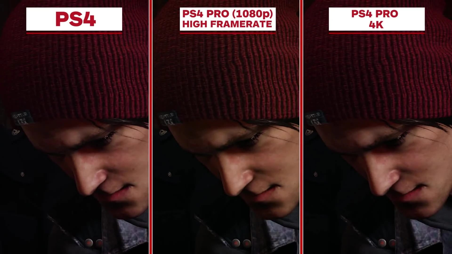 InFamous: Second Son Сравнение графики:PS4 Pro vs. PS4 (IGN)