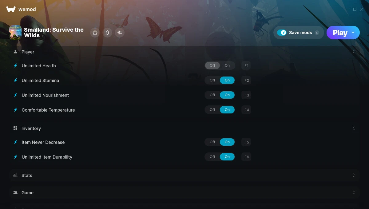 Smalland: Survive the Wilds "Трейнер +12 от WeMod: Здоровье, выносливость, предметы и пр"
