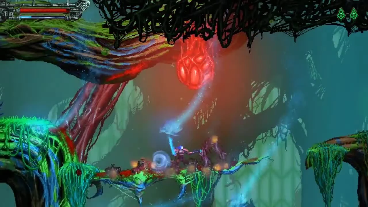 Полчаса игрового процесса космо-брутальной игры Valfaris с комментариями разработчиков