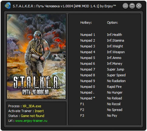 S.T.A.L.K.E.R : Путь Человека: Trainer/Трейнер [v1.0004 [AMK MOD 1.4.1]] {Enjoy/ENJ}