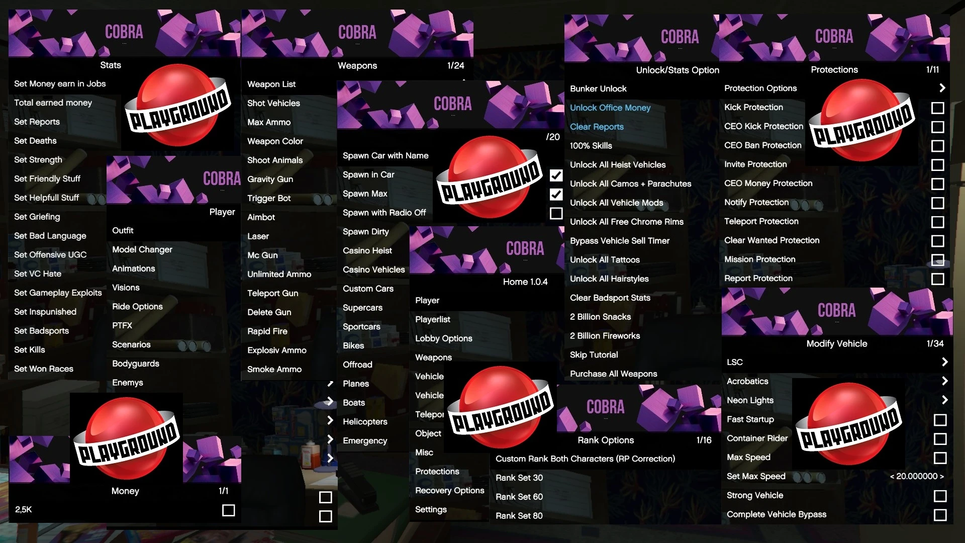 Grand Theft Auto 5 (GTA V): Чит-Мод/Cheat-Mode (Cobra v1.0.4) [1.50]