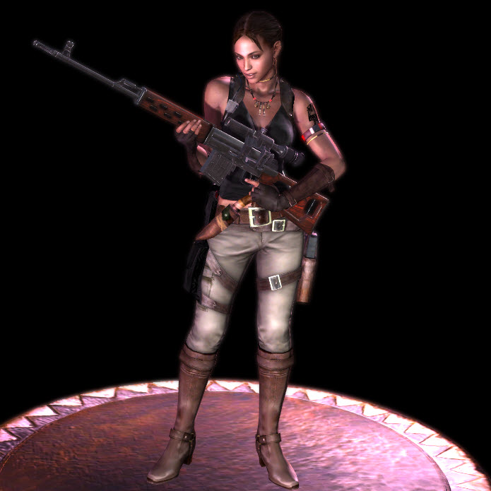 Resident Evil 5 "Шева BSAA - чёрная майка + Beretta M92 новый звук выстрела"
