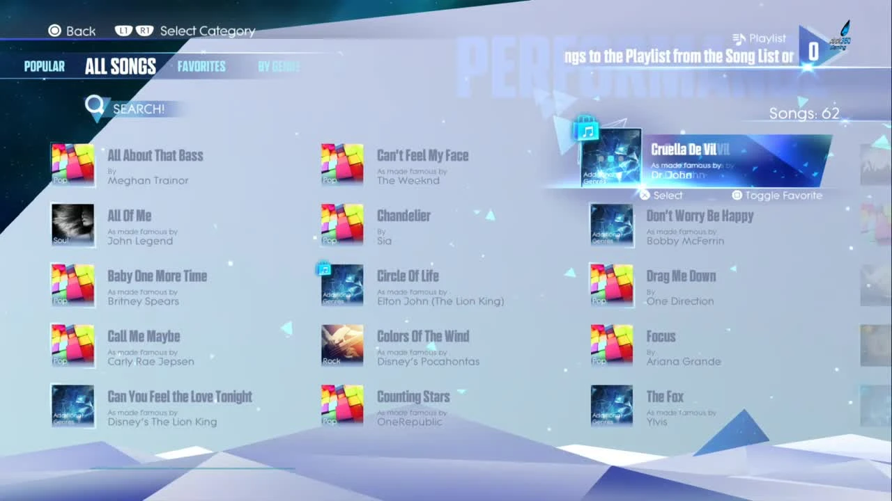 Just Sing - Лист всех песен