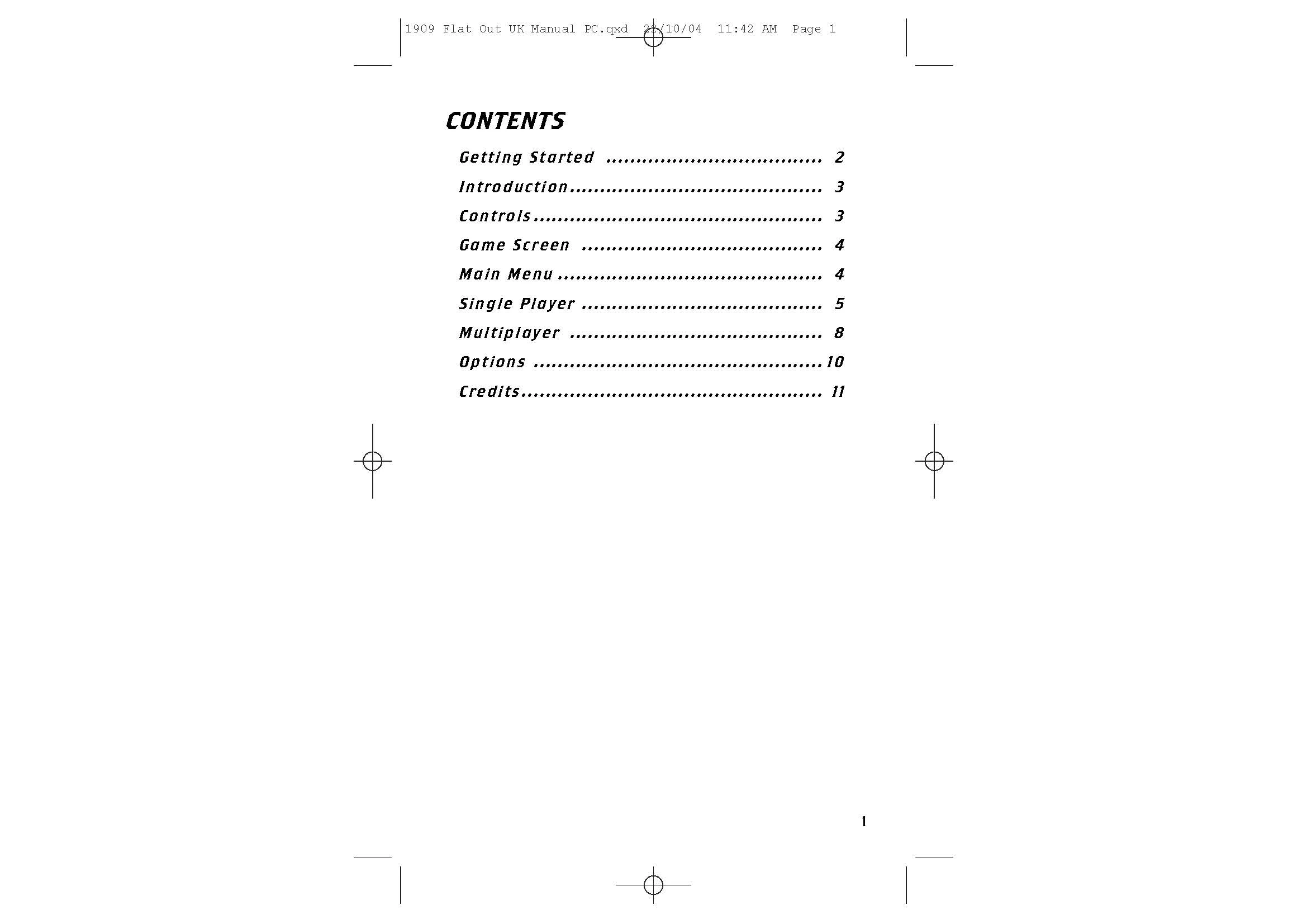 FlatOut "Manual (Руководство пользователя)"