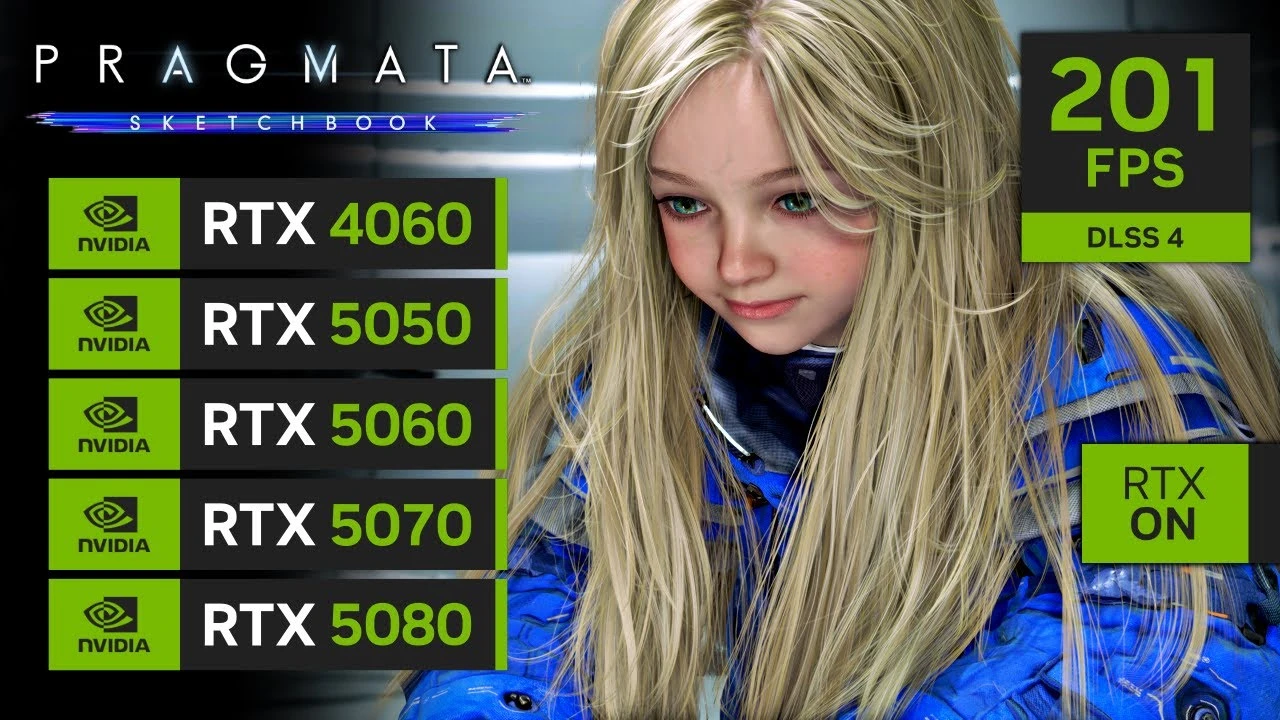 Бюджетная RTX 5050 и RTX 4060 против 5080: Большой тест Pragmata Demo с лучами и DLSS 4