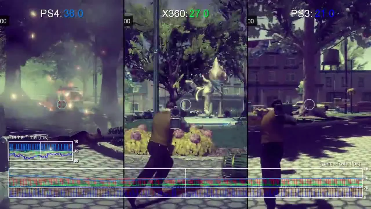 Saints Row 4 "Тест частоты кадровPS4 vs PS3/Xbox 360"
