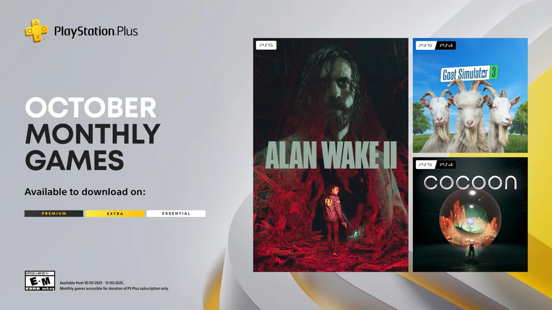 PlayStation Plus: подборка релизов на октябрь 2025 года: Alan Wake 2, Goat Simulator 3 и Cocoon