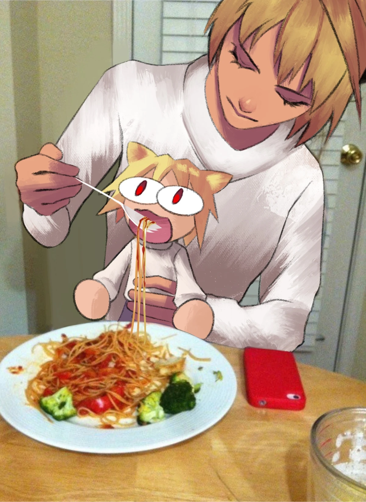 Как накормить своего Неко спагетти