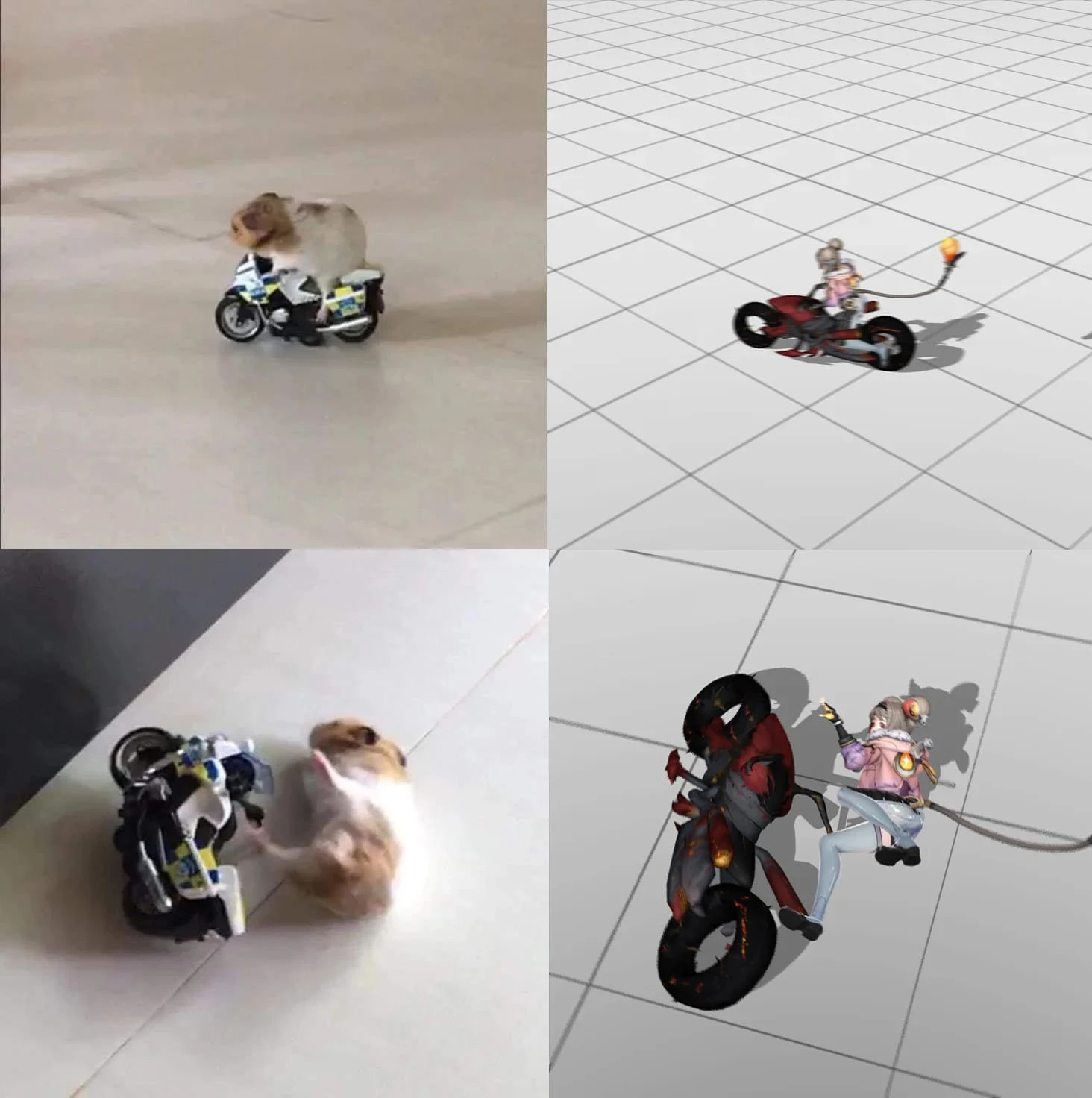 Люми опробовала мотоцикл адского наездника