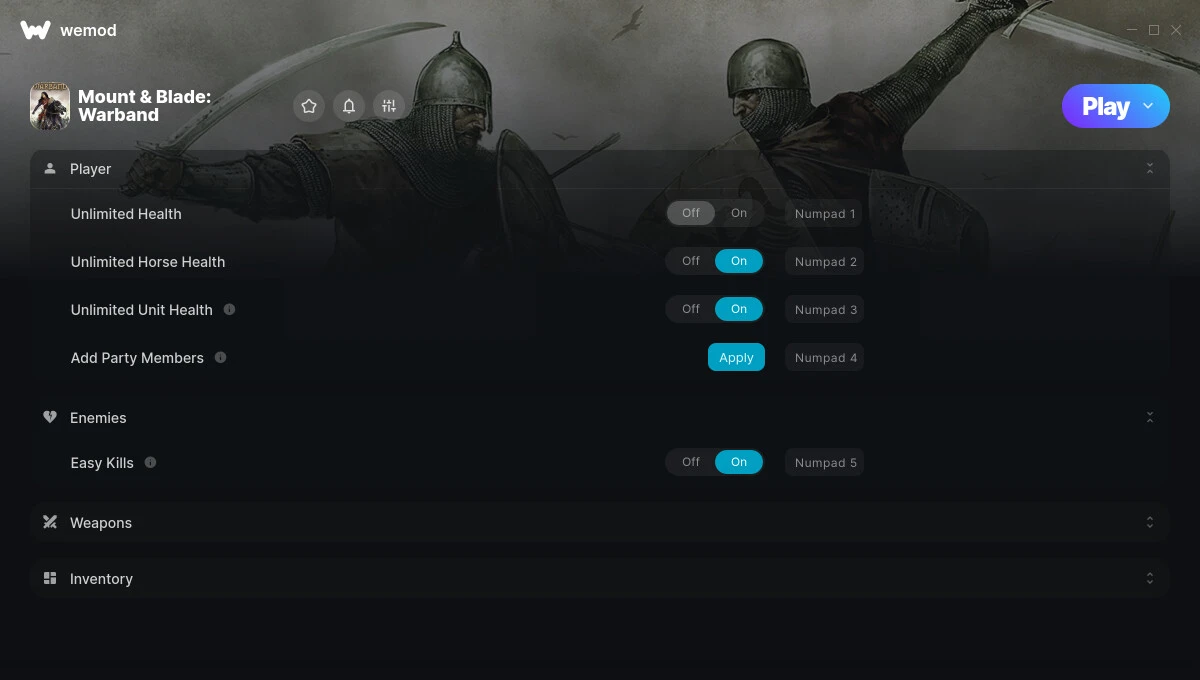 Mount & Blade - Warband "Трейнер +12" [UPD: 24.09.2024] {STiNGERR / WeMod}