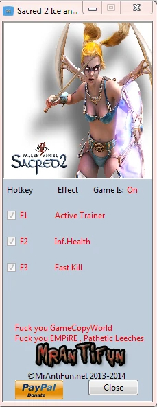 Sacred 2 ~ Ice and Blood: Трейнер/Trainer (+2) [2.65.2] {MrAntiFun}