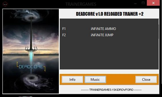 DeadCore: Трейнер/Trainer (+2) [1.0: Reloaded] {TRAiNERGAMES}
