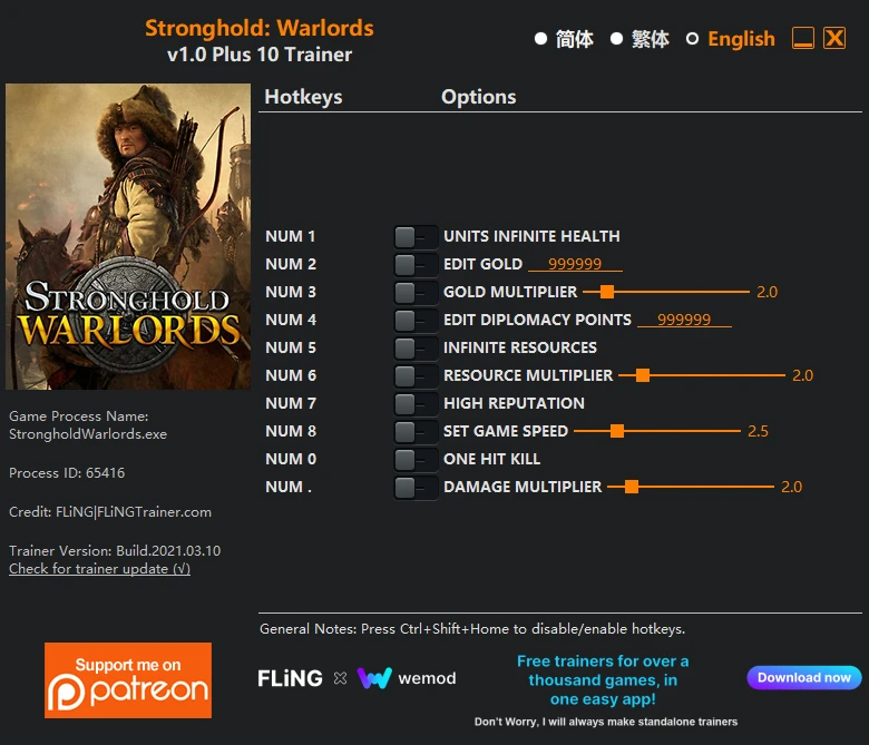 Stronghold: Warlords: Трейнер/Trainer (+10) [1.0] {FLiNG}