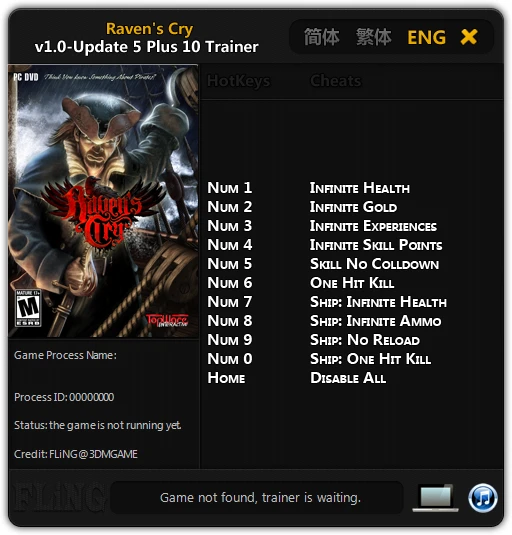 Raven Cry: Трейнер/Trainer (+10) [1.0 ~ Update 5] {FLiNG}