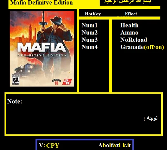 Mafia: Definitive Edition: Трейнер/Trainer (+5) [1.0.1/CPY] {Abolfazl.k}