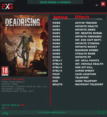 Dead Rising 4: Трейнер/Trainer (+16) [Update 3] {FutureX}