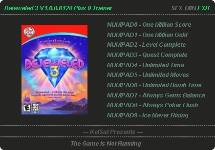 Bejeweld 3: Трейнер (+9) [1.0.8.6128] {KelSat}