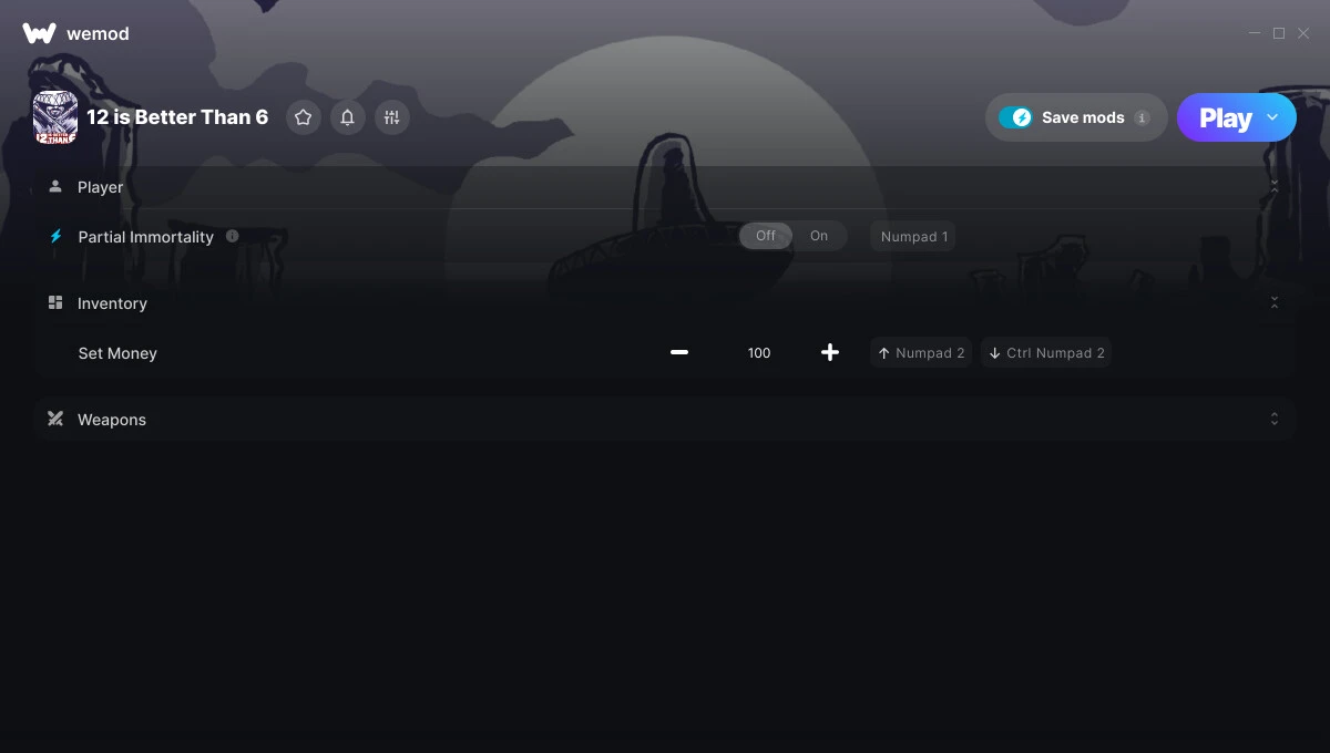 12 is better than 6 "Трейнер +4 от WeMod: Неуязвимость, патроны, деньги и пр"