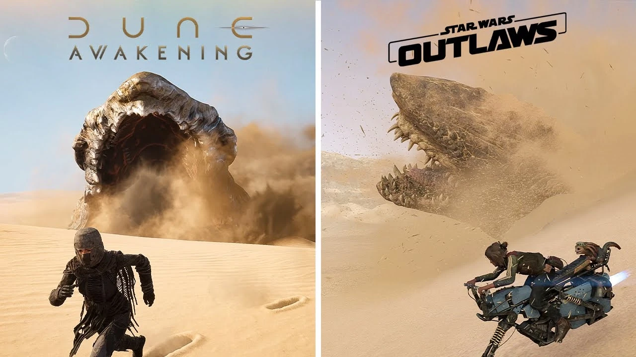 Гиганты пустыни: Червь из Dune Awakening против зверя из Star Wars Outlaws