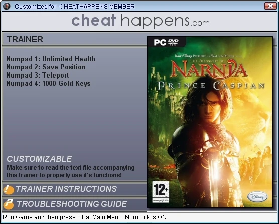 The Chronicles of Narnia - Prince Caspian: Трейнер (+4) [1.0] {CheatHappens}