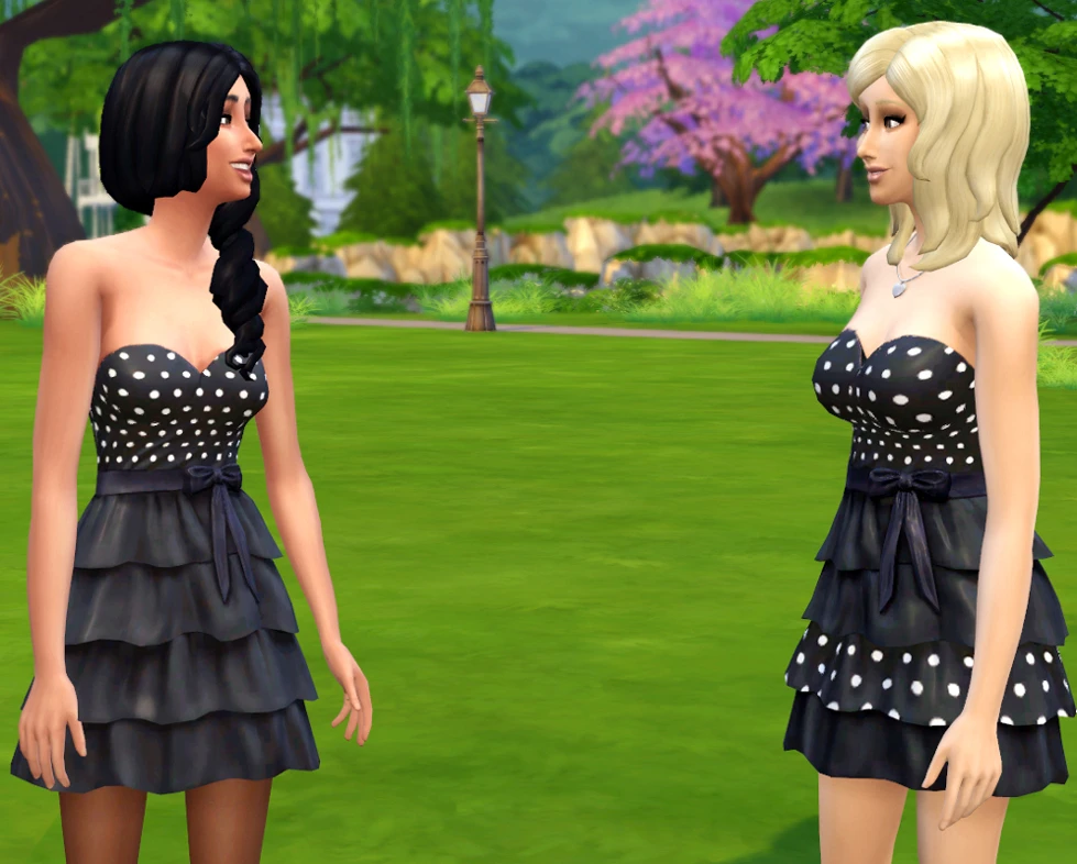 Sims 4, the "Ruffle Dress with Polka Dots"