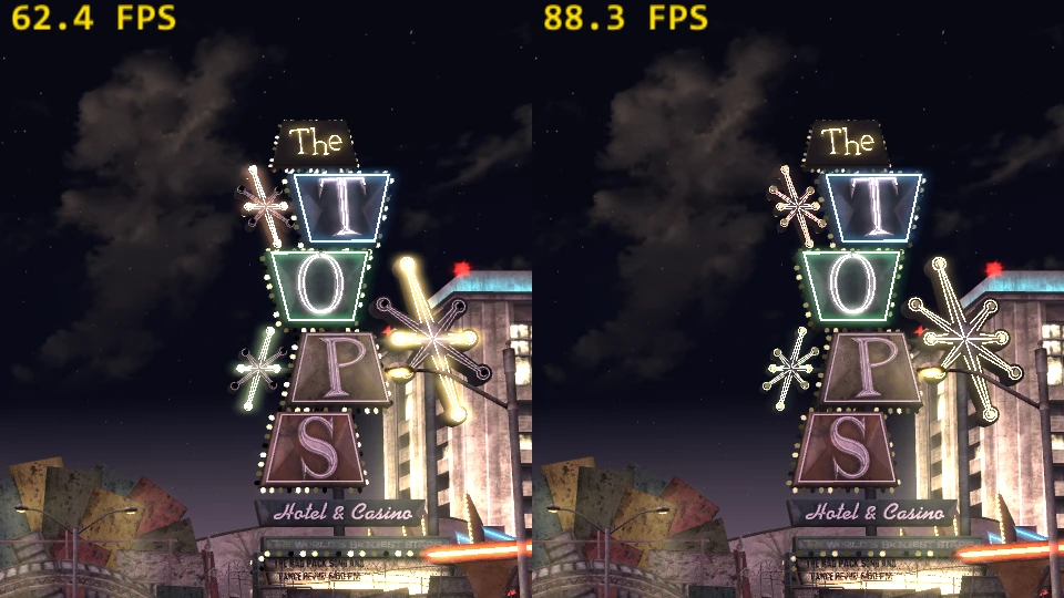 Fallout: New Vegas "Улучшение производительности в локации Стрип"