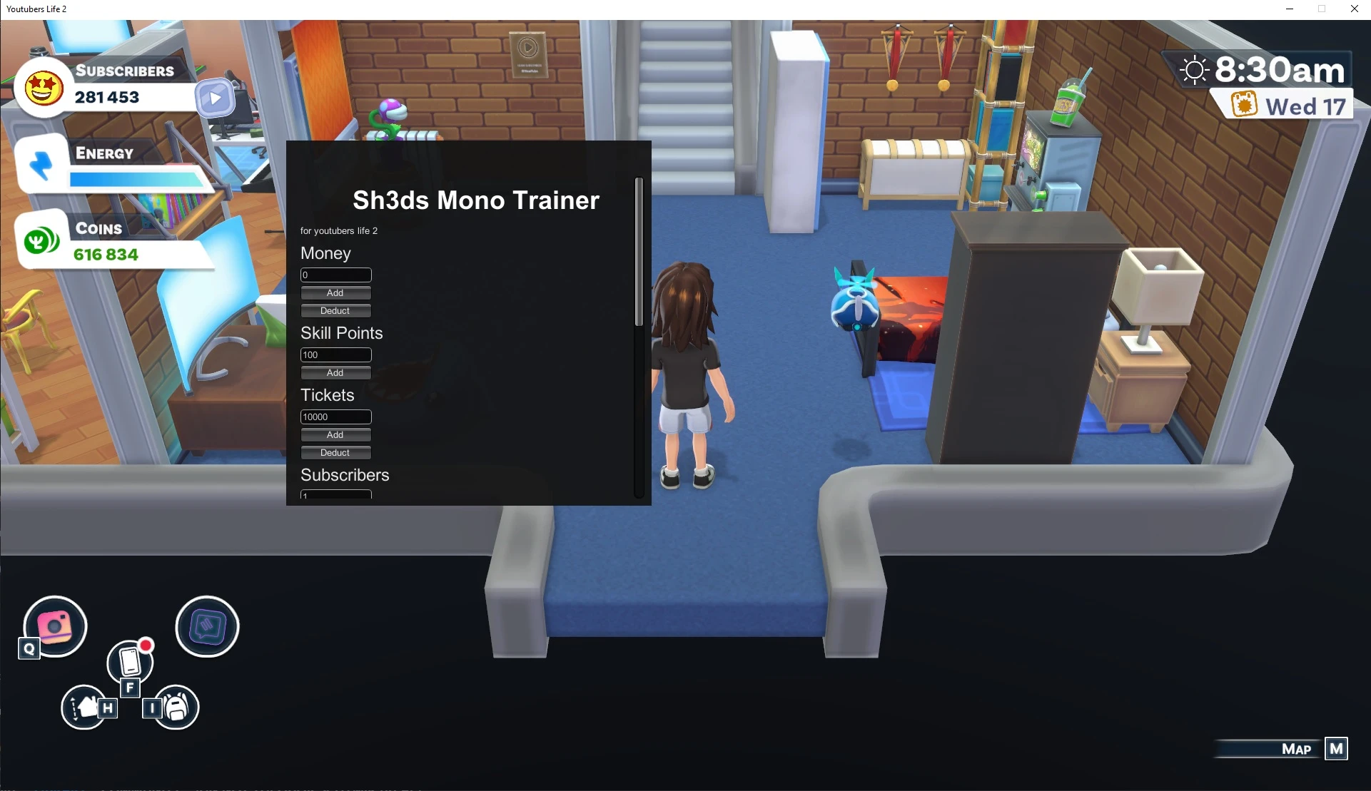 Youtubers Life 2 "Чит-Меню" [1.2] {sh3d}