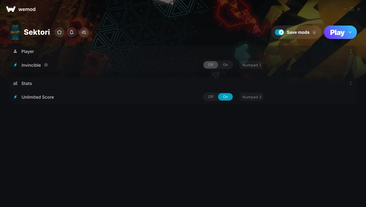 Sectori "Трейнер +3 от WeMod: Здоровье и очки"