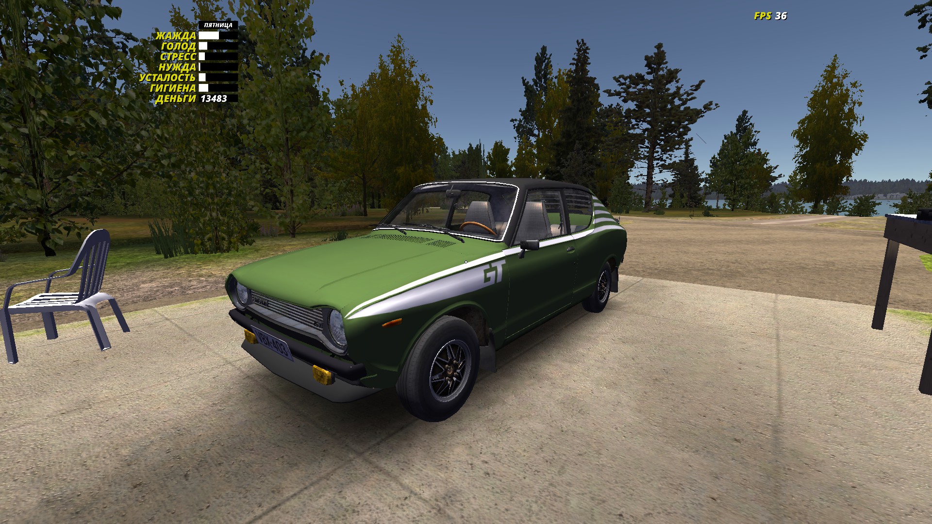 My Summer Car "Сохранение - Satsuma GT в зелёной покраске"