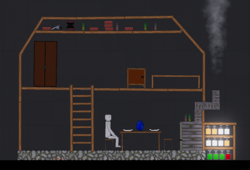 People Playground "Деревенский 2-этажный домик с печкой и хранилищем"