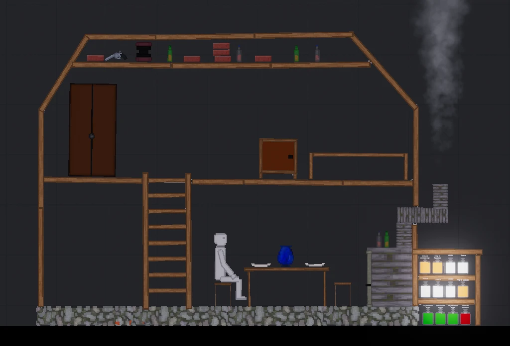 People Playground "Деревенский 2-этажный домик с печкой и хранилищем"