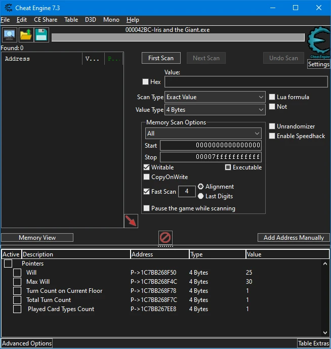 Iris and the Giant: Таблица для Cheat Engine [02.10.2021] {mundus97}