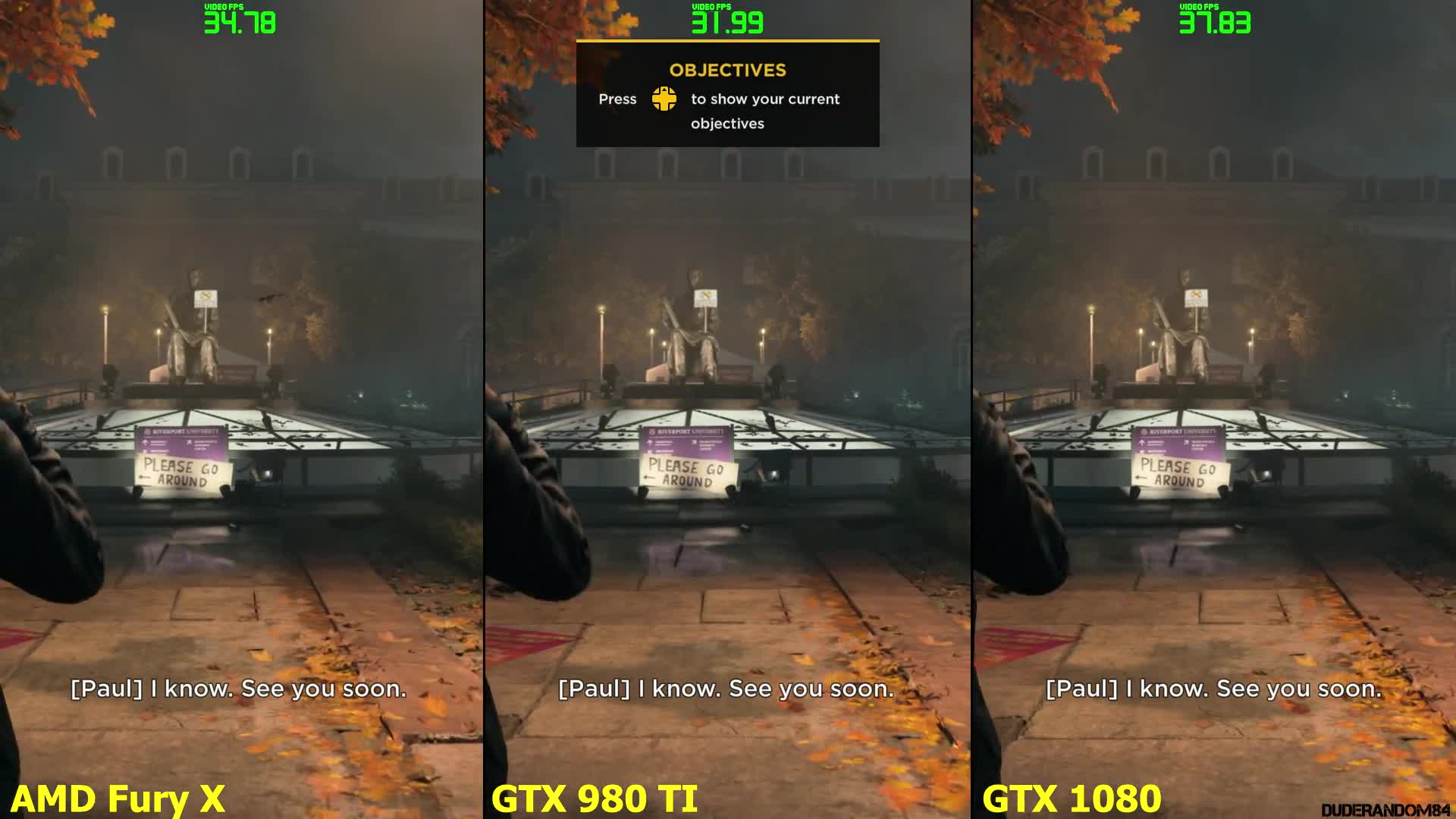 Quantum Break DX12 GTX 1080 Vs GTX 980 TI Vs AMD Fury X Frame Rate