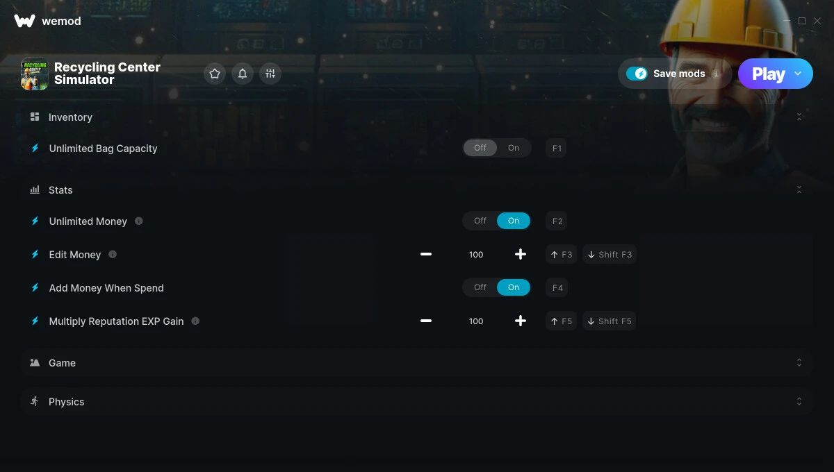 Recycling Center Simulator "Трейнер +8" [UPD: 22.10.2024] {ColonelRVH / WeMod}