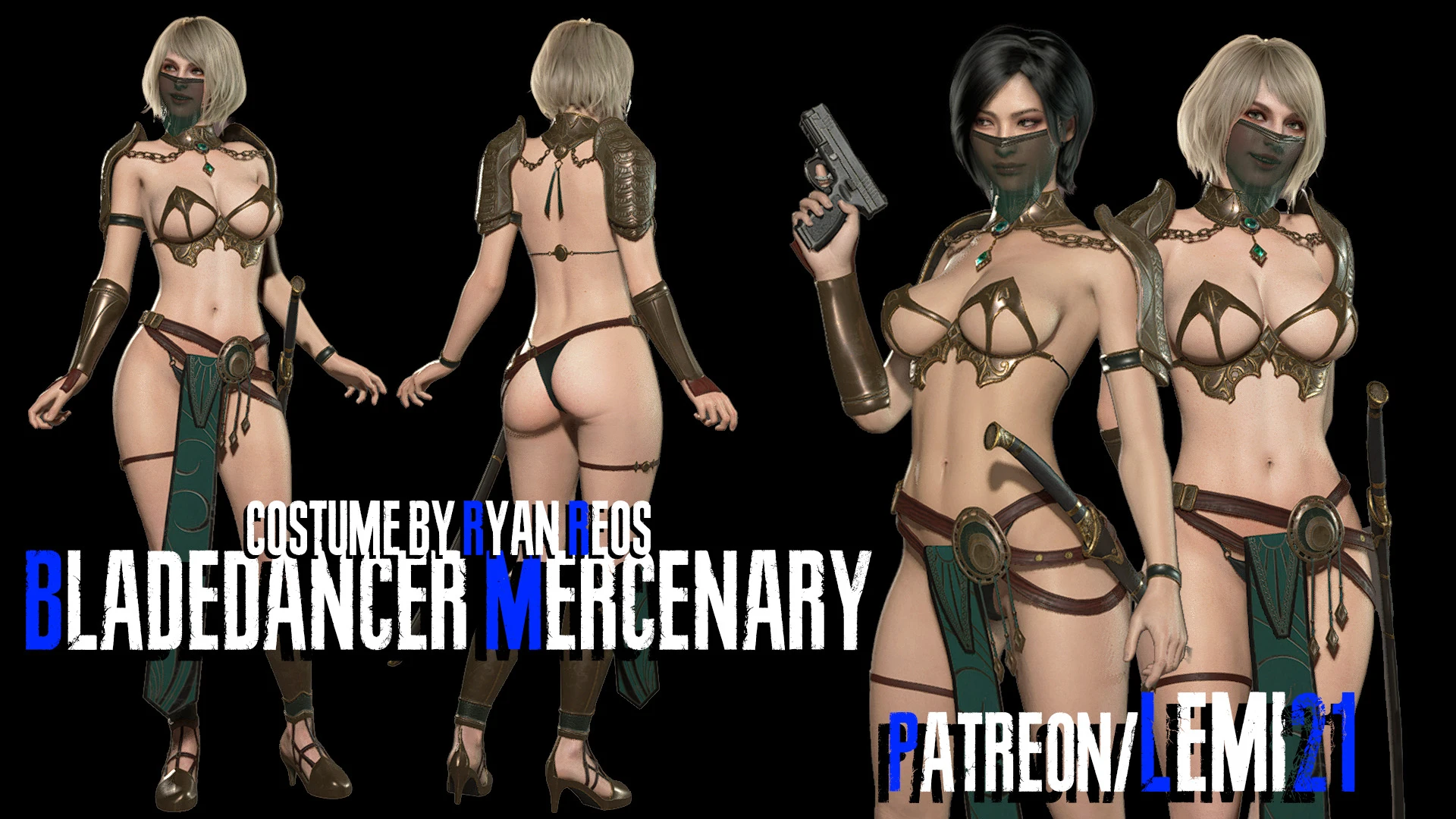 Resident Evil 4 Remake "Эшли и Ада в костюме Танцор Клинка" {Aqua}