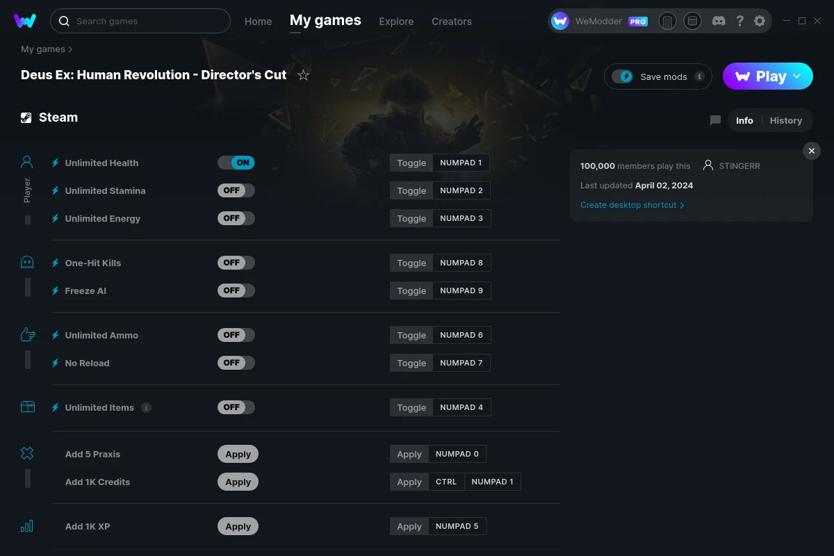 Deus Ex: Human Revolution - Director's Cut "Трейнер +14" [UPD: 02.04.2024] {STiNGERR / WeMod}