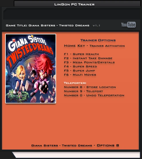 Giana Sisters ~ Twisted Dreams: Трейнер/Trainer (+8) [1.1] {LinGon}