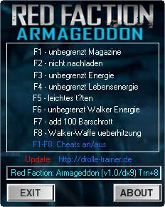 Red Faction - Armageddon: Трейнер (+8) [1.0 - DX9] {drolle}