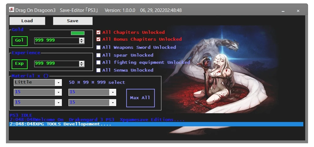 Drag On Dragoon 3 "Редактор Сохранений" [1.0] {TEAM-XPG}