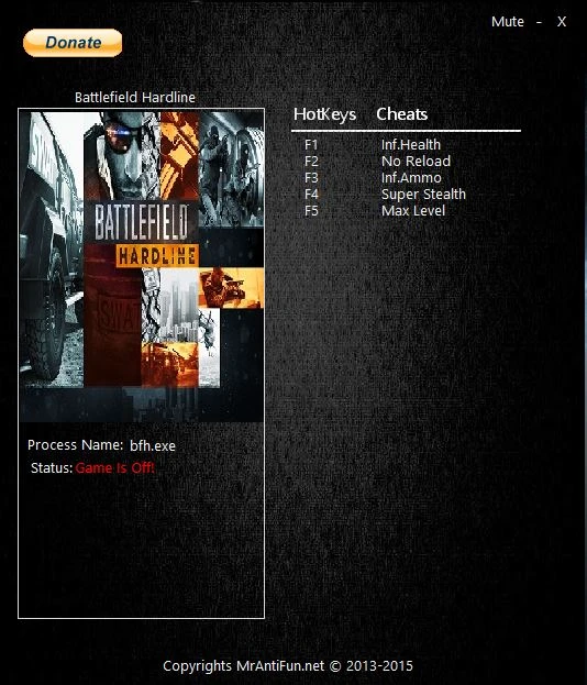 Battlefield: Hardline: Трейнер/Trainer (+5) [1.0] {MrAntiFun}