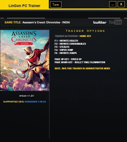 Assassin's Creed Chronicles: India: Трейнер/Trainer (+7) [1.1] {LinGon}