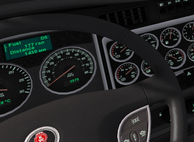 American Truck Simulator "Мгновенный расход и номер передачи для SCS Kenwort W900 v.1.1"