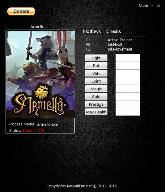 Armello: Трейнер/Trainer (+10) [1.05] {MrAntiFun}