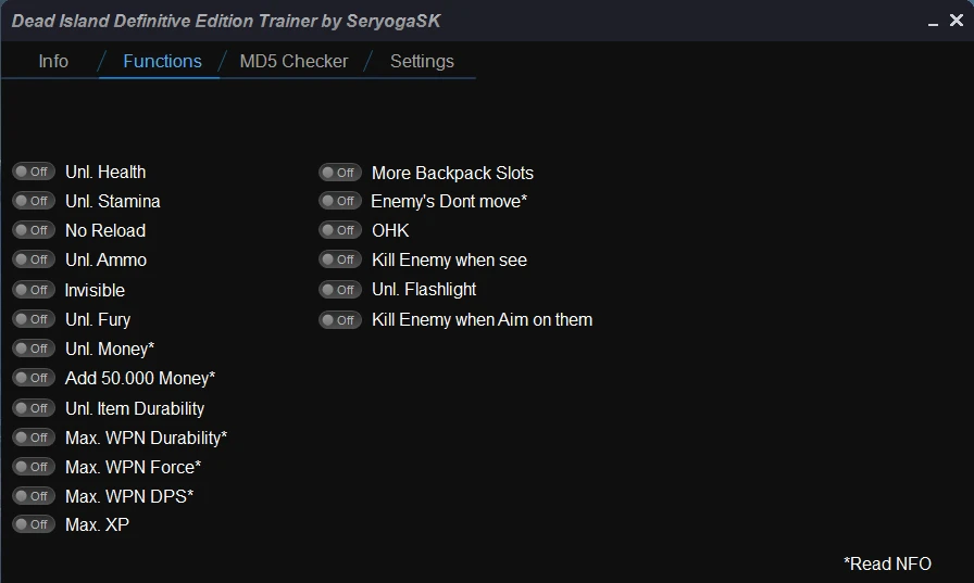 Dead Island Definitive Edition "Трейнер +27" [UPD: 25.08.2022] {SeryogaSK}