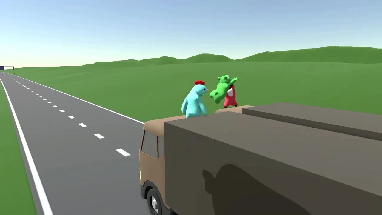 Падение с 100 километровой высоты. Угар в Gang Beasts