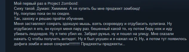 Когда первый раз играешь в Project Zomboid